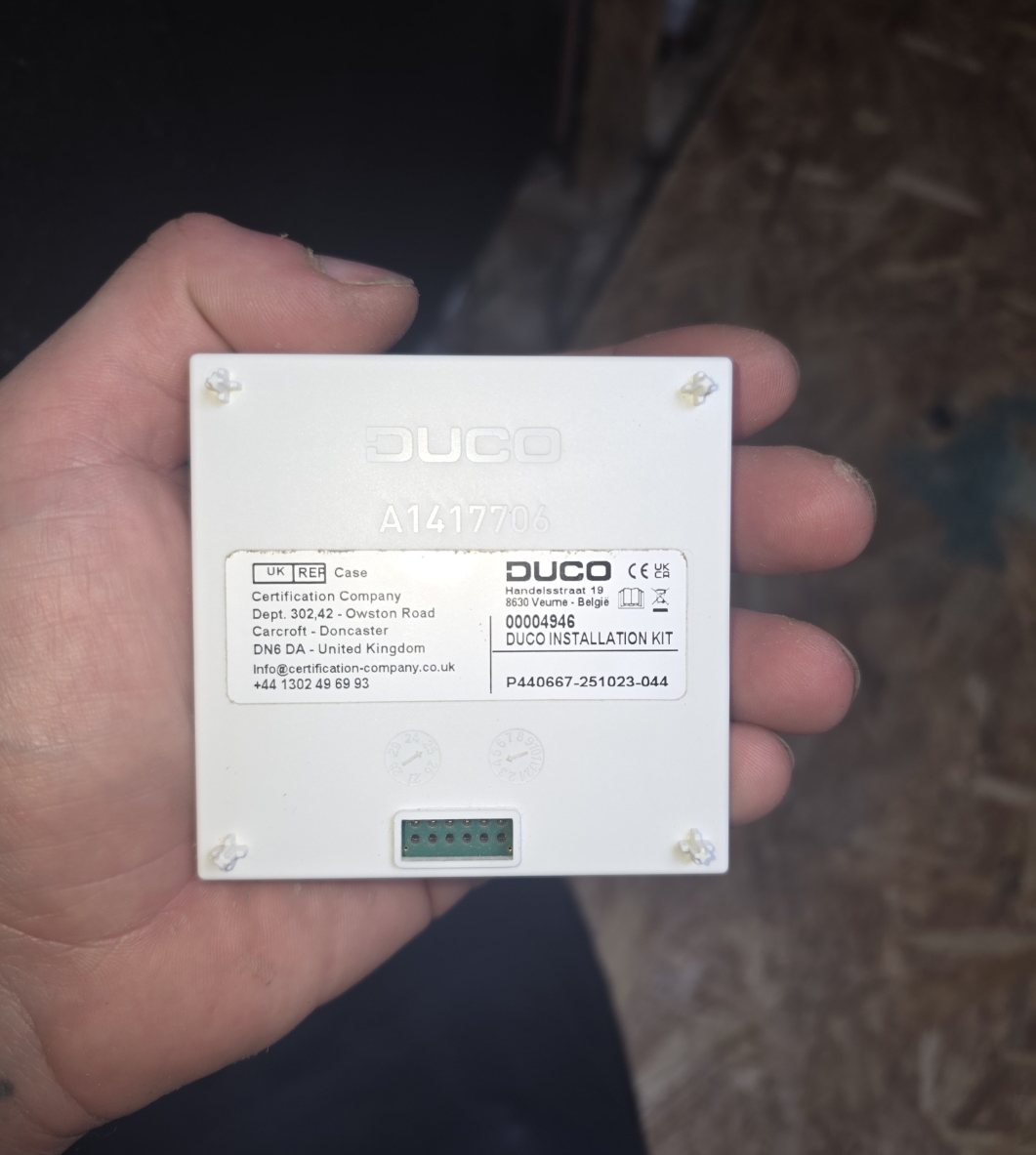 DucoBox installation kit label