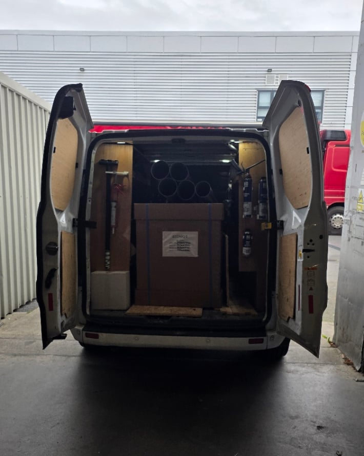 About Eco Vent Ireland - Eco Vent Ireland Eco Vent Ireland van loaded with a Vent-Axia Econiq S MVHR unit and rigid ducts, ready for an installation