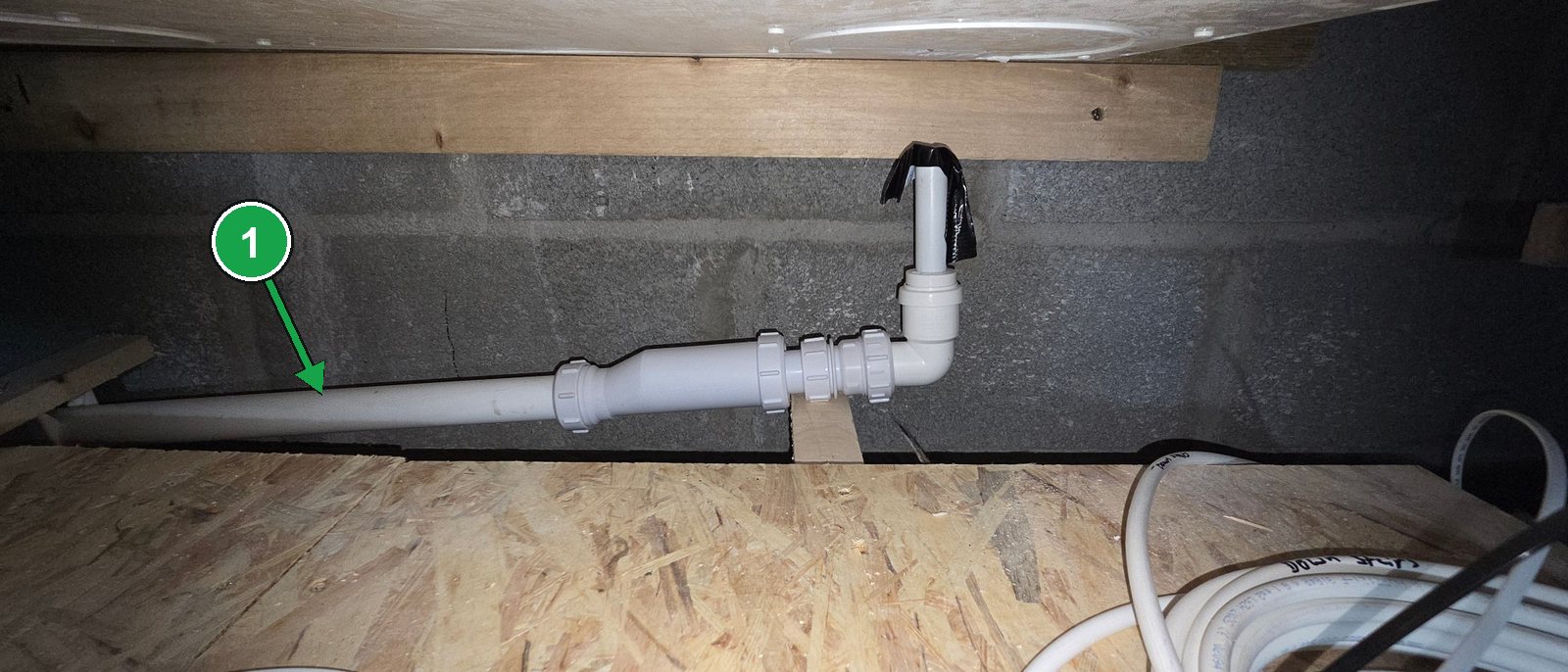Ventilation Cleaning And Servicing - Eco Vent Ireland Condensate drain installed along the attic wall with a steady fall