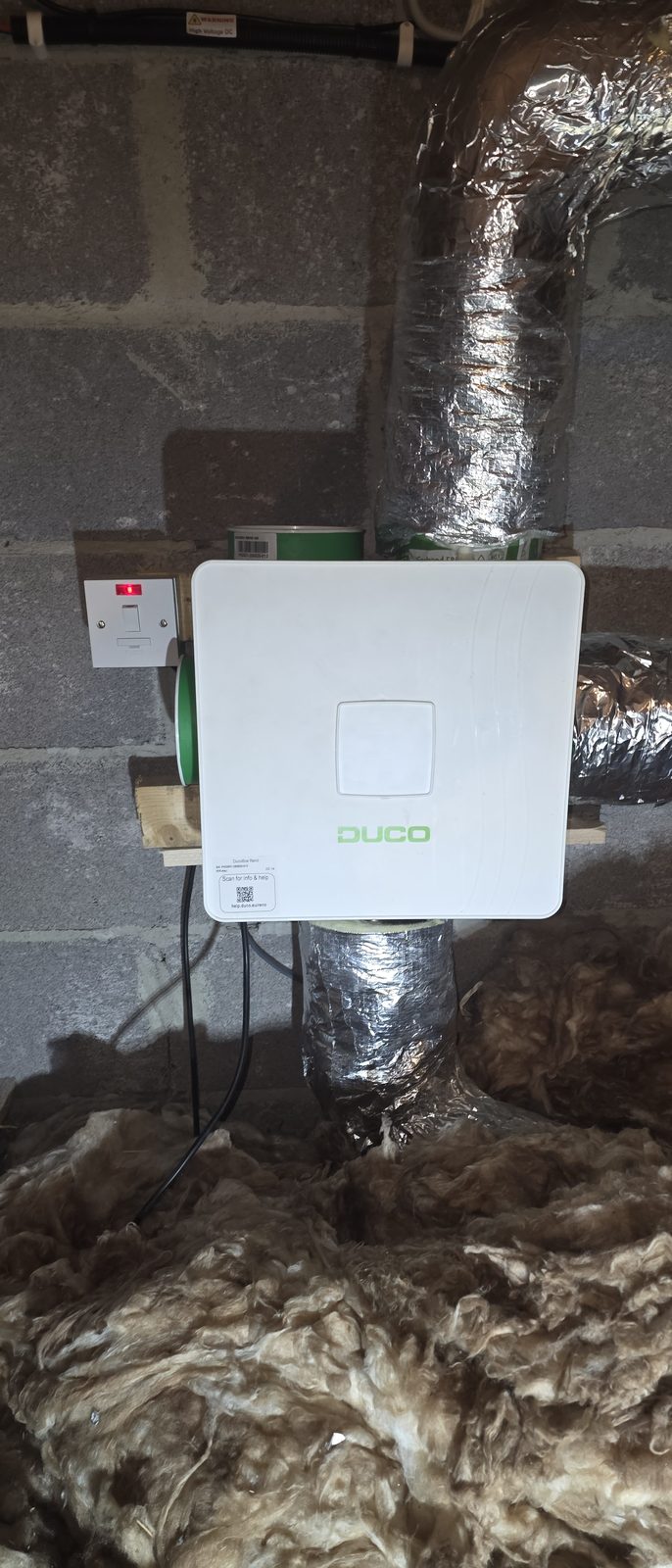 New DucoBox extract unit fitted in place of the old one