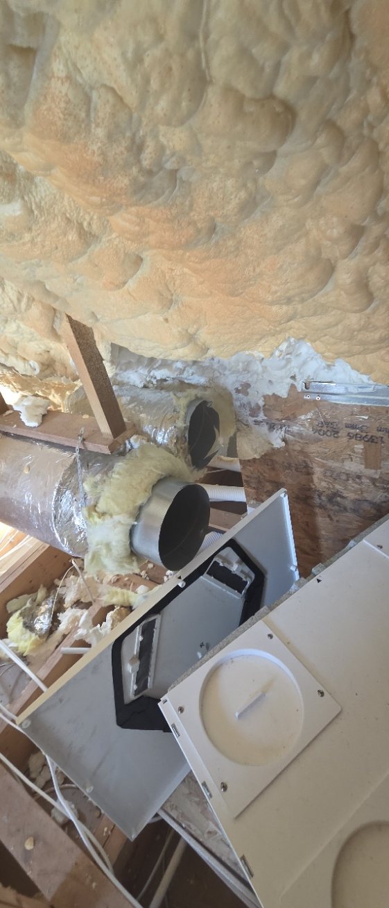 MVHR unit with rigid ducts that had to be cut to take it out